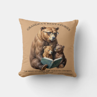 Grand-père Meilleures Histoires Coussin de jet Fol