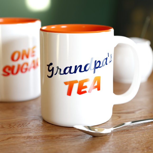 Grand-père Nom Un Thé Sucre Café Mug (Perfect mug for your Grandpa if he takes one sugar in his tea)