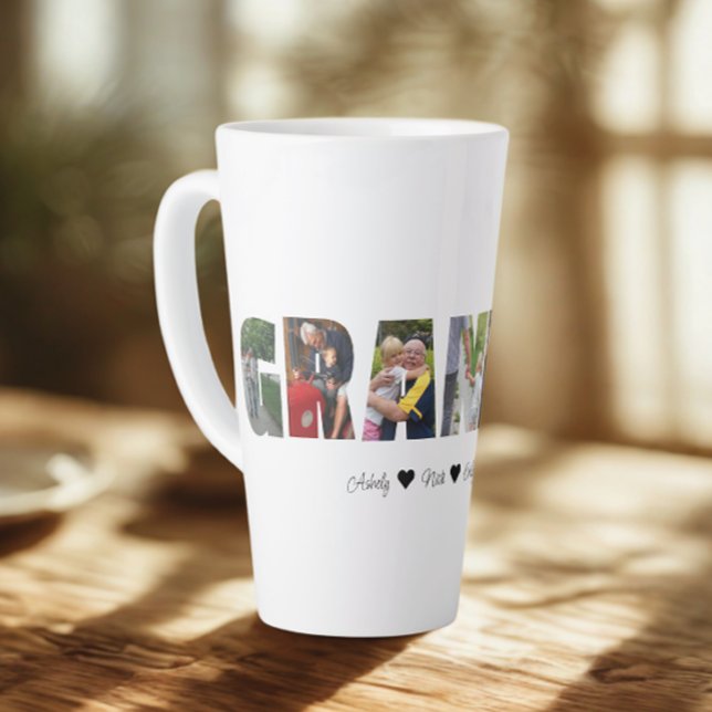 Grand-père Photo Collage Latte Mug avec 7 photos (Créateur téléchargé)