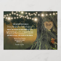 Grand-père sculpté Oak Tree Mariage Invitations