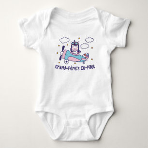 Grand-Père's Co-Pilot - Unicorn Airplane Baby Bodysuit