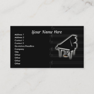 Grand Piano And Grand Staff Business Card