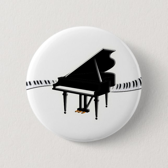 Grand piano and Keyboard 2 Inch Round Button (Front)