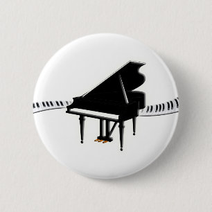 Grand piano and Keyboard 2 Inch Round Button