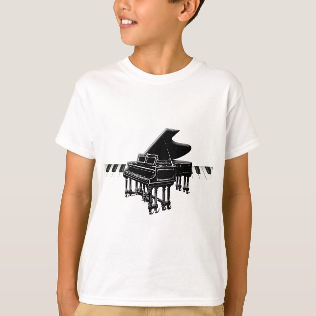 Grand Piano and Keyboard T-Shirt (Front)