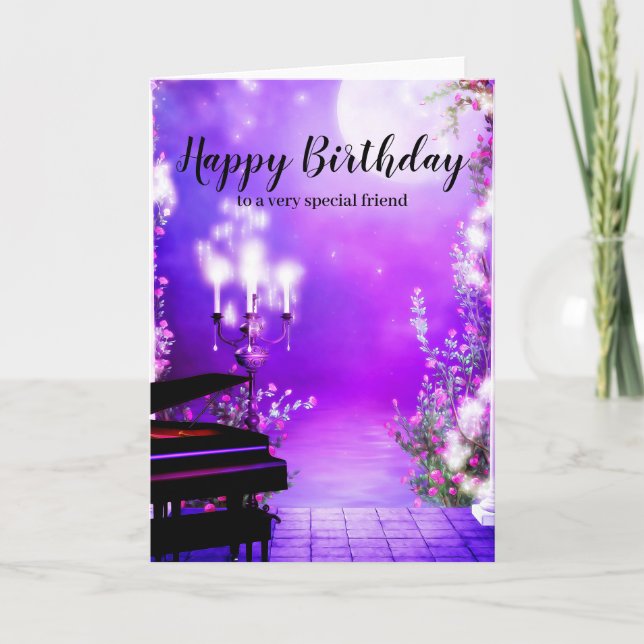 Grand Piano Birthday Card (Front)