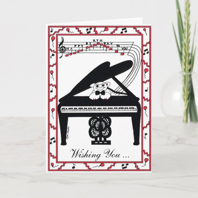 Grand Piano Birthday Card (Front)