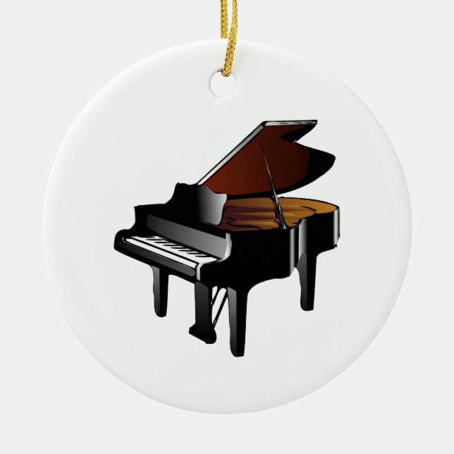 Grand Piano Ceramic Ornament (Front)