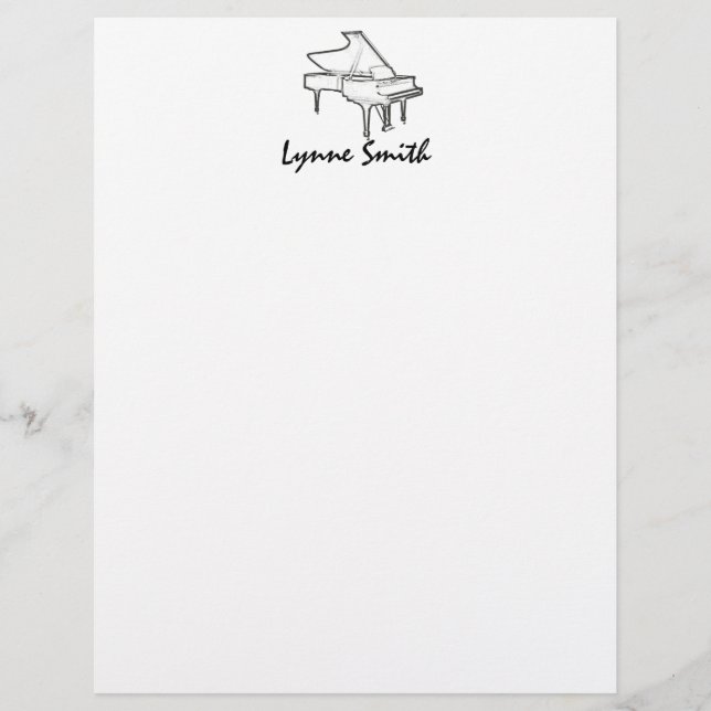 Grand Piano "Drawing" Personalized (Front)
