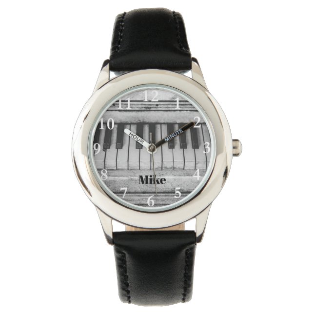 Grand Piano Keys Custom Name Watch (Front)
