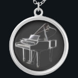 Grand Piano Musical Classical Instrument Silver Plated Necklace<br><div class="desc">For more like this, visit About this design: The piano is perhaps the most universally beloved and popular musical instrument in the world. Widely used across many different genres of music, including jazz, classical, R&B, and even rock, the piano is a mainstay in the music industry and a vital component...</div>