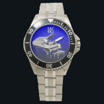 Grand Piano Personalized Monogram Gift Watch<br><div class="desc">For you to personalize/customize with pianist's initials/name,  choose ideal font,  font colour or delete it if not needed.  Available in many different styles & colours.</div>