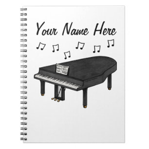 Grand Piano Pianist Music Teacher Custom Notebook