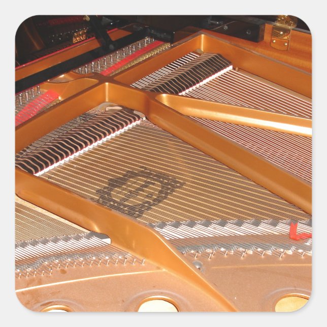 Grand Piano Soundboard Square Sticker (Front)