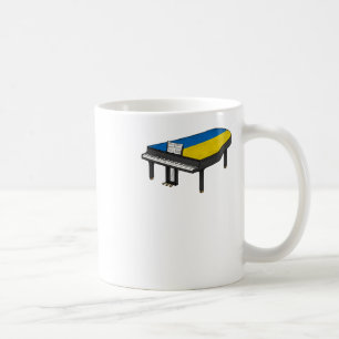 Grand Piano Ukrainian Flag Pianist Musician Sticke Coffee Mug