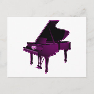 Grand Piano With Heart Postcard
