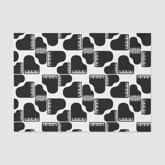 Grand Pianos Music Themed CUSTOM BACKGROUND COLOR Tissue Paper (Front)