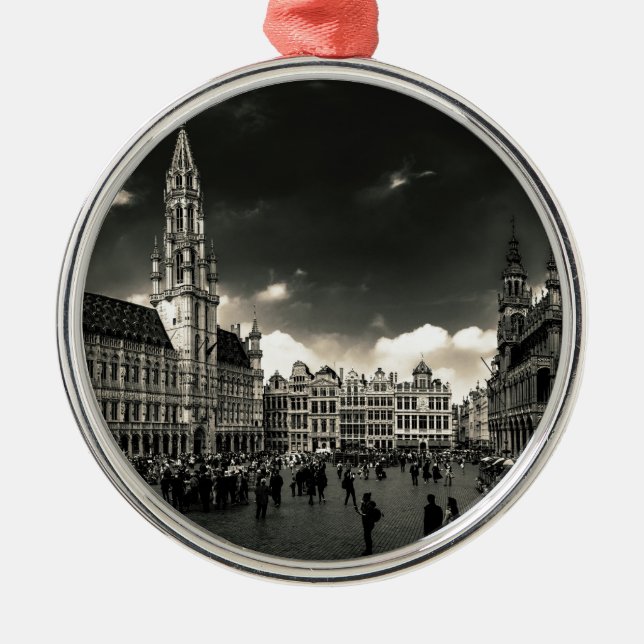 Grand-Place, Brussels, Belgium Metal Ornament (Front)