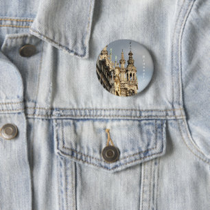 Grand Place in Brussels at sunset in cloudy day 2 Inch Round Button