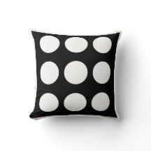 Grand pois noir et blanc coussin