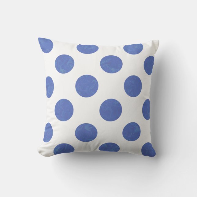 Grand Polka bleu moderne avec oreiller (Recto)