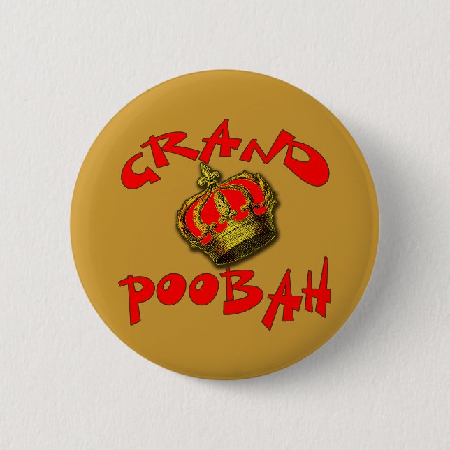 Grand Poobah with Crown Products 2 Inch Round Button (Front)