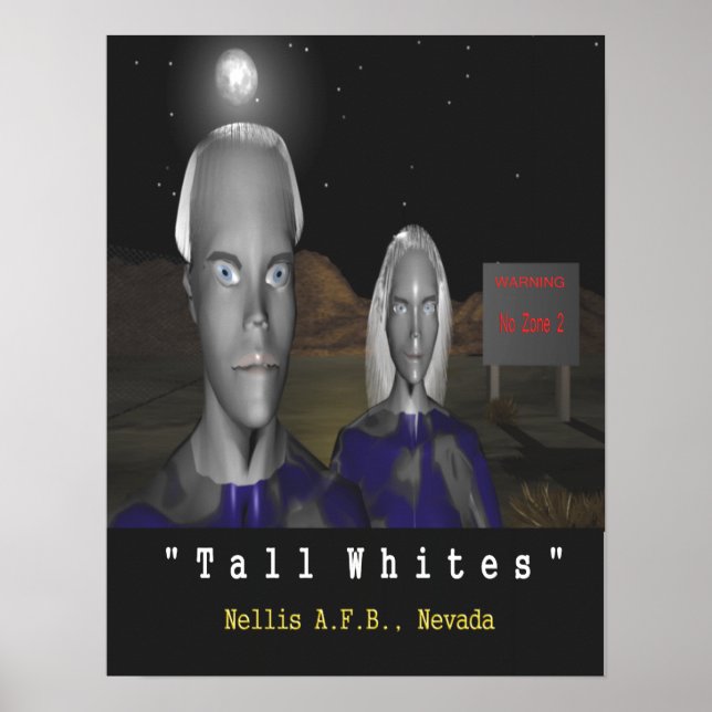 grand poster alien blanc Nellis AFB (Devant)
