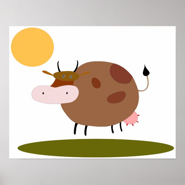 Grand poster de haute qualité imprimé de la vache  (Devant)