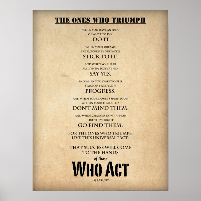 Grand Poster Motivationnel "Ceux qui triomphent" (Devant)
