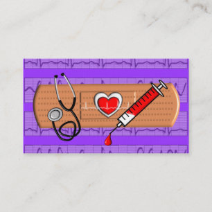 Grand pourpre Bandaid de cartes de visite Médicale