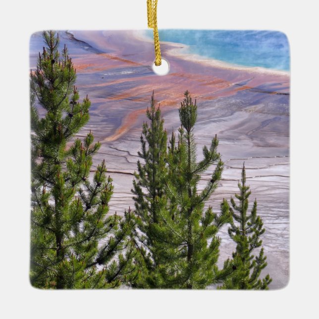 Grand Prismatic Overlook Ceramic Ornament (Front)