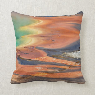 Grand Prismatic Spring Runoff Throw Pillow