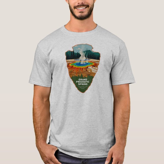 Grand Prismatic Spring Yellowstone Arrowhead T-Shirt (Front)
