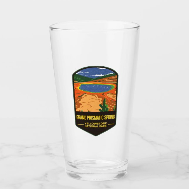 Grand Prismatic Spring Yellowstone National Park Glass (Front)