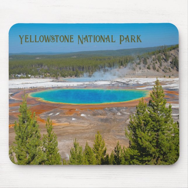 Grand Prismatic Spring Yellowstone National Park Mouse Pad (Front)