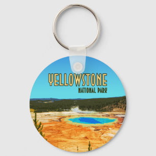 Grand Prismatic Yellowstone National Park Vintage Keychain