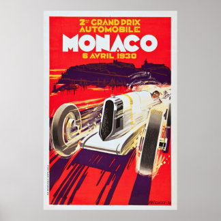 Grand Prix de Monaco 1930 - Poster de course Vinta