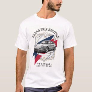 Grand Prix Heritage Vintage Porsche Engraved T-Shirt