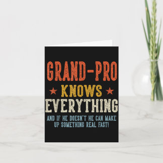 Grand-pro knows everything father's day retro card