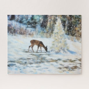Grand Puzzle de Neige de Cerf de Nature Art