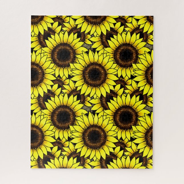 Grand Puzzle de tournesol jaune doré (Vertical)