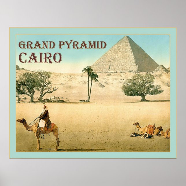 Grand Pyramid ~ Cairo ~ Vintage Travel Poster (Front)