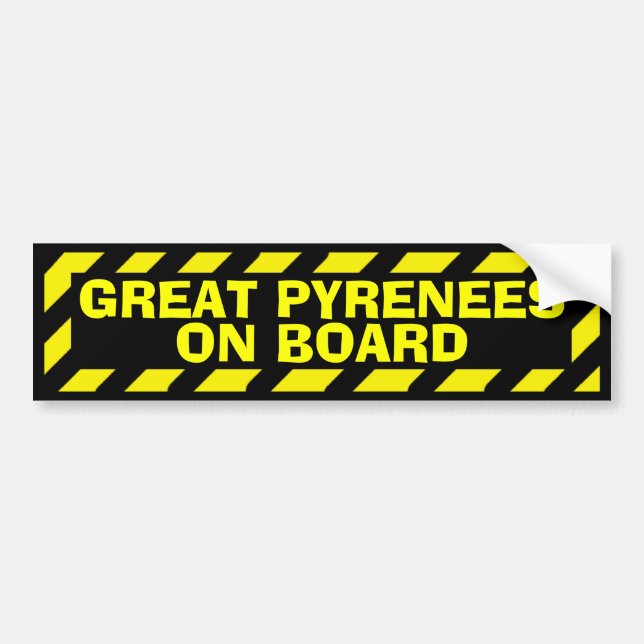 Grand Pyrénées à bord d'un autocollant de prudence (Devant)