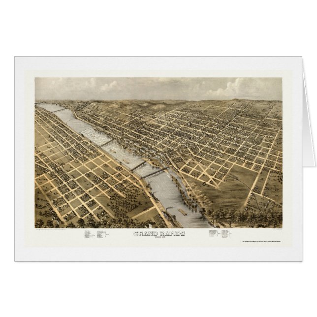 Grand Rapids, carte panoramique de MI - 1868 (Devant horizontal)