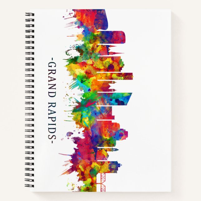 Grand Rapids Michigan Skyline Notebook (Front)