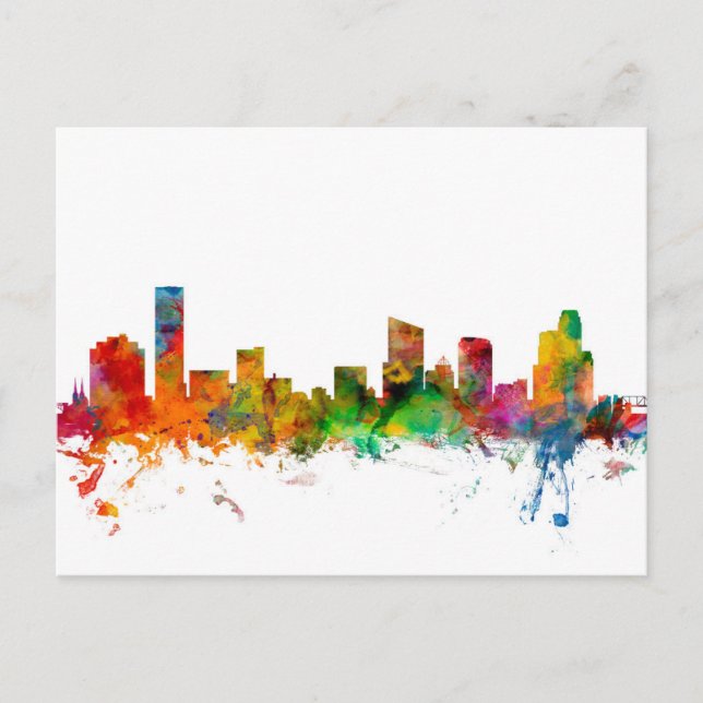 Grand Rapids Michigan Skyline Postcard (Front)