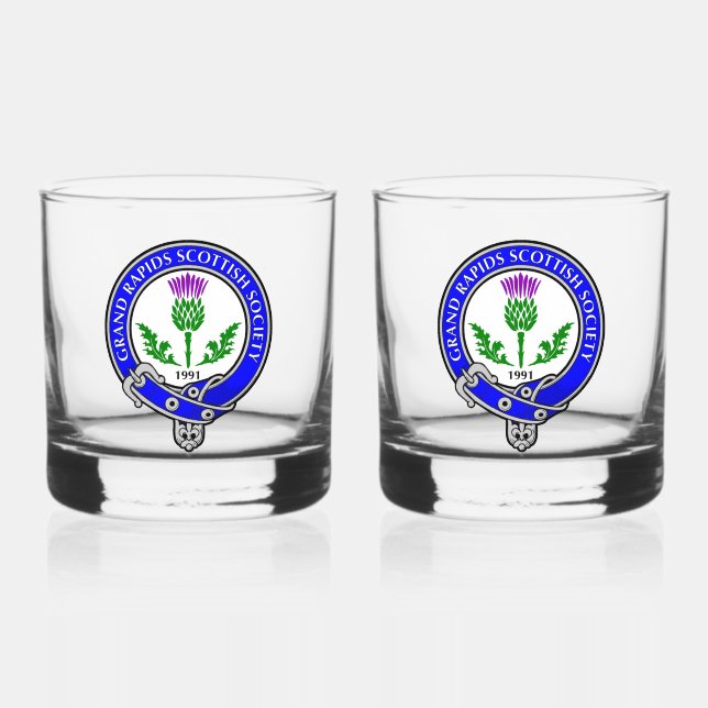 Grand Rapids Scottish Society Whisky Glasses (Front)