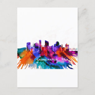 Grand Rapids Skyline Holiday Postcard