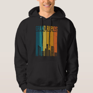 Grand Rapids USA Retro Vintage Sunset Skyline Gran Hoodie