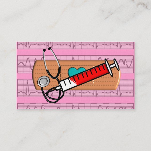 Grand rose Bandaid II de cartes de visite Médicale (Devant)